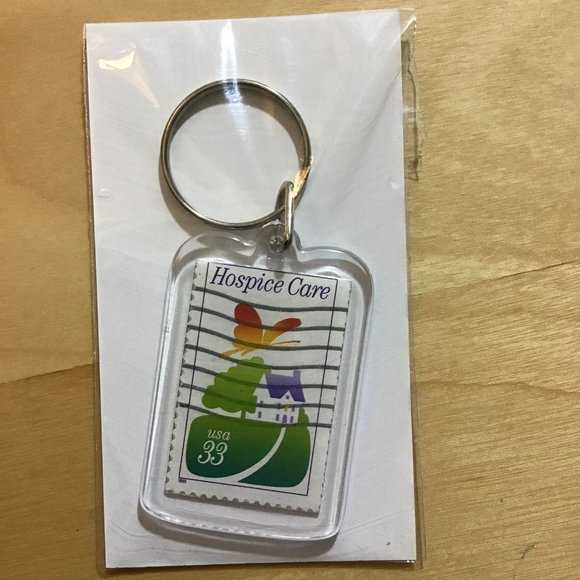 Hospice Care Keychain Recycled Postage Stamp USA #K386 - Picture 3 of 7
